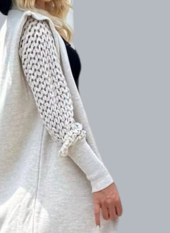 MESH SLV LONG CARDIGAN