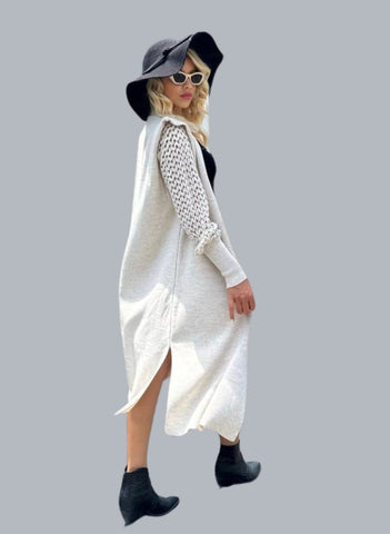 MESH SLV LONG CARDIGAN