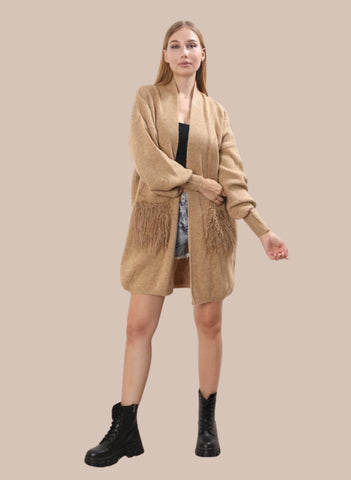 LIGHT WEIGHT CARDIGAN furr pkt