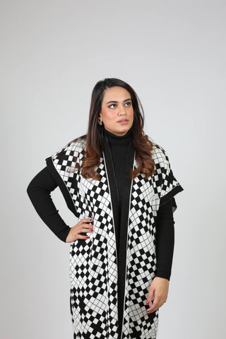 BODYCONE with S/L CARDIGAN check