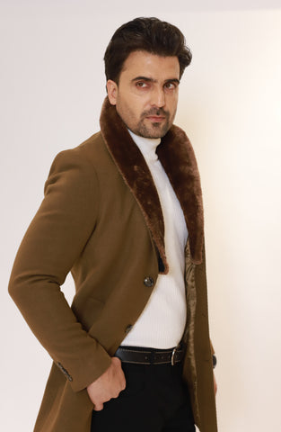 FURR LONG CHESTER WOOL COAT