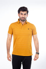 MEN'S MUSTARD TEXTURED POLO SHIRTS