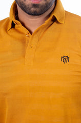 MEN'S MUSTARD TEXTURED POLO SHIRTS