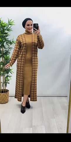 BODYCONE with CARDIGAN DRESS check