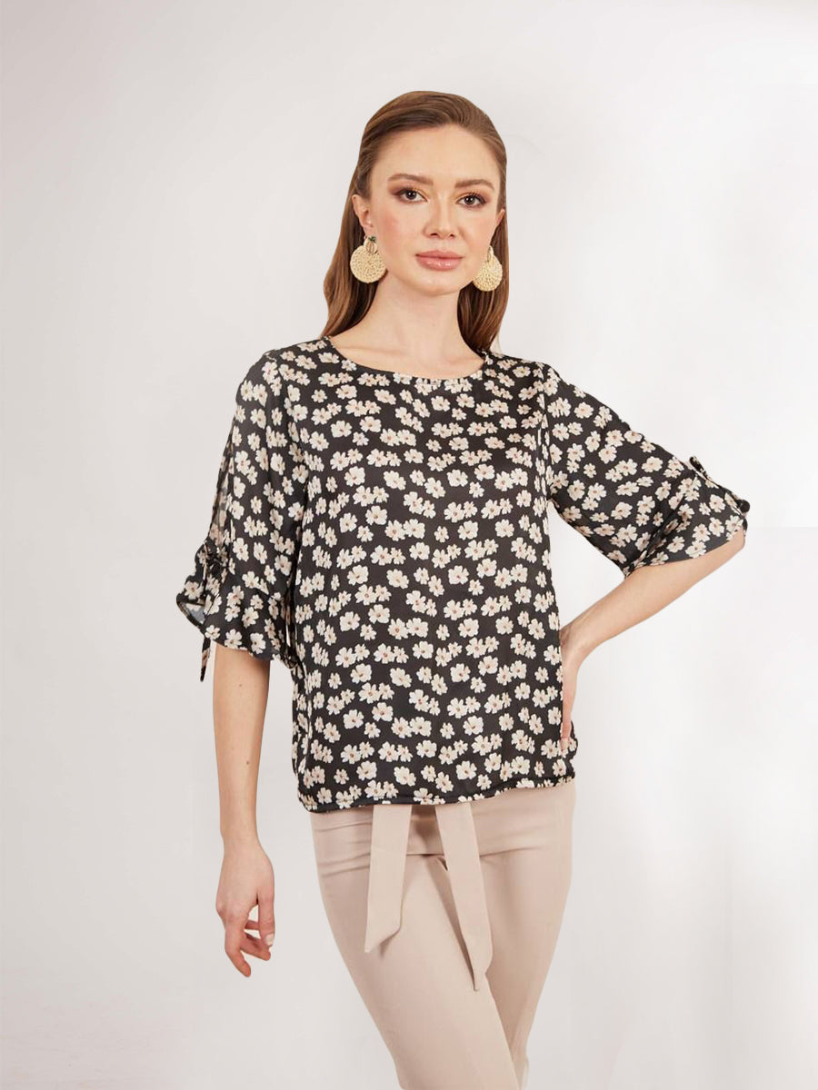 SLIM-FIT CUT SLEEVES printed