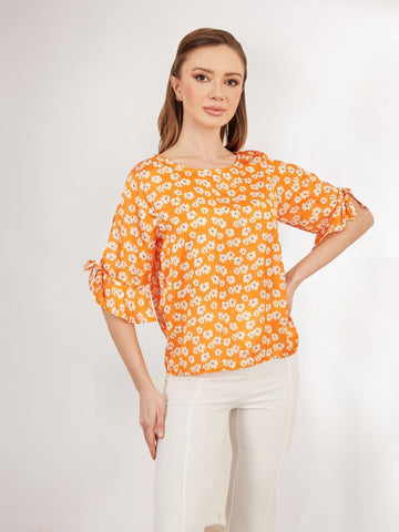 SLIM-FIT CUT SLEEVES printed